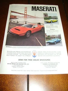 1978 MASERATI - MERAK - BORA - KHAMSIN ***ORIGINAL AD*** - Picture 1 of 1