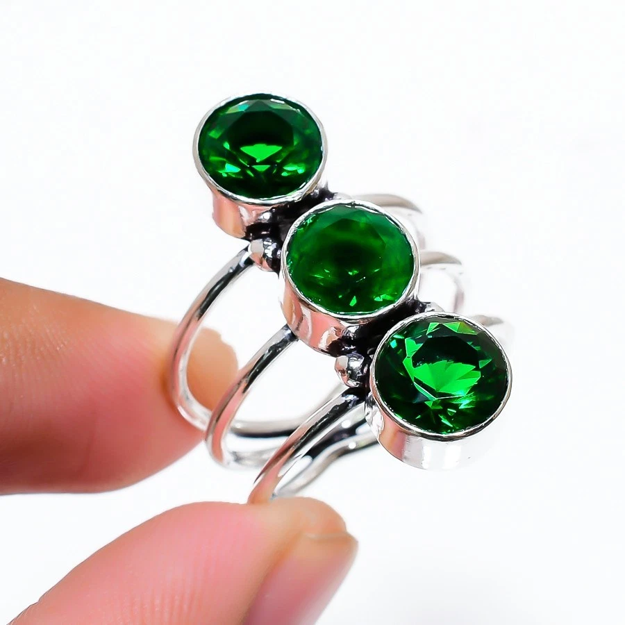 Chrome Diopside Gemstone Handmade 925 Sterling Silver All Size Ring For Gift - Image 1 of 1