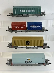 Roco HO SBB Hupac Well Wagons with Container Loads x4 - Picture 1 of 13