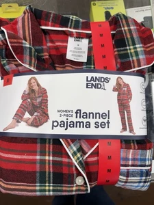 Juego de pijama de franela Lands' End para mujer, 2 piezas talla M - Imagen 1 de 3