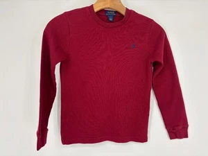 Polo Ralph Lauren Niños Rojo Térmico Manga Larga Cuello Redondo Camisa Juvenil Talla 7 - Imagen 1 de 7