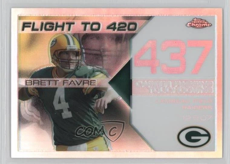 2008 Topps Chrome Collection White Refractor /100 Brett Favre #BFC-437 HOF - Image 1 of 2
