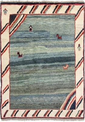 Original Perserteppich Gabbeh Ghashghai Orientteppich 161 cm x 113 cm Alt Natur - Bild 1 von 4