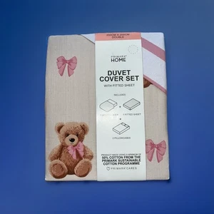 Primark Teddy Bear Double Size Duvet Cover Set With Fitted Sheet - Picture 1 of 5