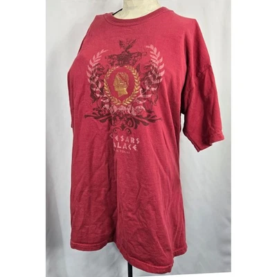 Vintage Caesars Palace Las Vegas T-Shirt Graphic Tee Red Tourist Souvenir Medium - Image 1 of 4