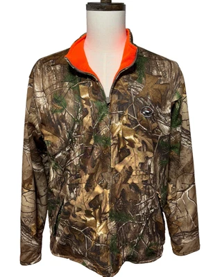 Chaqueta Red Head Realtree Para Hombre Grande Marrón Naranja Camuflada Reversible Cremallera Completa Foto 1 de 4