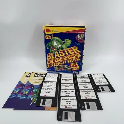 Davidson Blaster 3.5 Inch Disk 4 Pack  Math Reading Grammar Spell It Windows 3.1 - Image 1 of 4