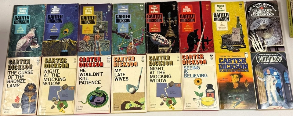 Carter Dickson - Sir Henry Merrivale vintage mystery paperbacks, lot of 16 - Image 1 of 1