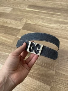 ESCADA Sz 36”  EU, Blue Denim Silver Buckle double EE monogram - Picture 1 of 7