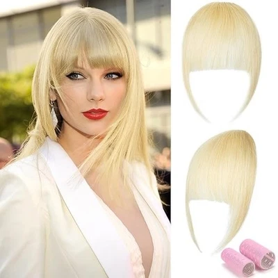 LEONES CLIP EN FLEQUILLO RUBIO 100% CABELLO HUMANO AIR BANG ASPECTO NATURAL Foto 1 de 4