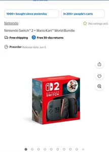 Nintendo Switch 2 Mario Kart World Bundle Pre Order Confirmed Ships On Release! - Picture 1 of 2