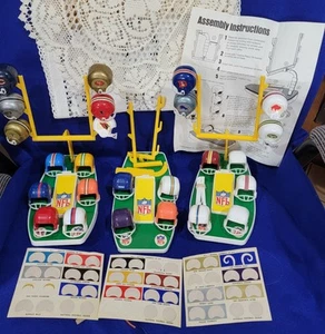 NFL Gumball 25 Football Helmets w Three Goal Post Displays ~ Vintage - Picture 1 of 8