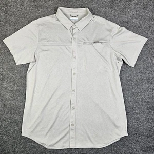 Columbia Short Sleeve Button Up Shirt Men L Regular Fit Gray Outdoor Performance - Picture 1 of 6