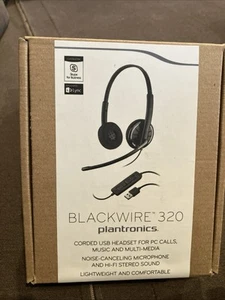 NEW PLANTRONICS C320-M BLACKWIRE HEADSET WIRED USB - Afbeelding 1 van 2