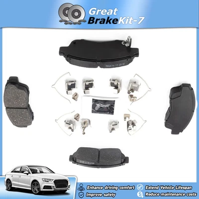 Front Brake Pads w/ Hardware Kit for 1993 1994 1995 1996 1997 Geo Prizm 1.6L - Image 1 of 3