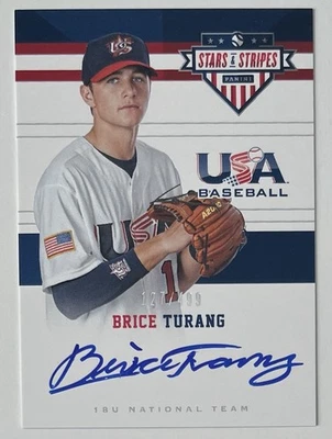 Brice Turang 2017 Panini Stars & Stripes USA Baseball 18U AUTO Autograph /499 - Image 1 of 2