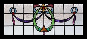 Victorian Floral English Antique Stained Glass Window - Picture 1 of 1