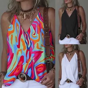 Women Sleeveless Loose Vest T Shirt Ladies Summer Cami Camisole Blouse Tops Tee - Picture 1 of 11