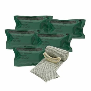 5er-PACK 4" Traumaverband Notfall israelischer Stil Kampfwunde Verband Erste Hilfe - Bild 1 von 7