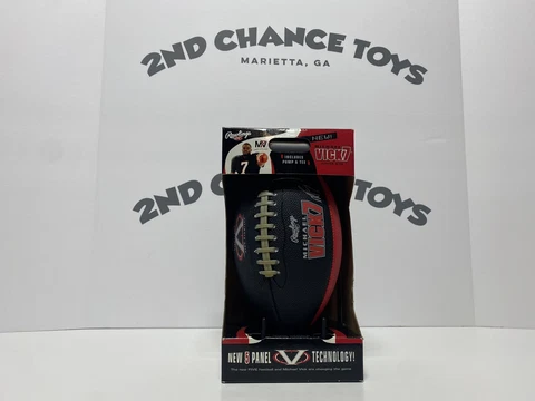 Rawlings Michael Vick 7 Junior Size Football w/Pump & Tee NFL Black & Red Ver Cover