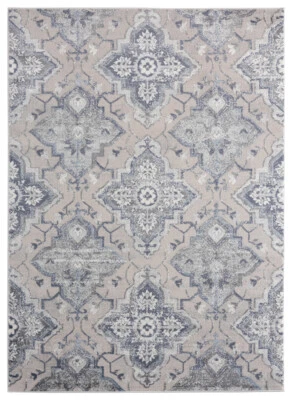 United Weavers Blue Petals Vines Bulbs Contemporary Area Rug Bordered 2601 10560 - Image 1 of 4