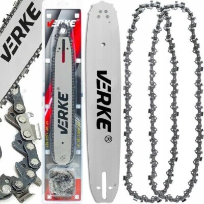 Set Ricambio Barra Lama Per Motosega a Scoppio 2 Catene Taglio da 38cm 35cm 25cm - Immagine 1 di 4