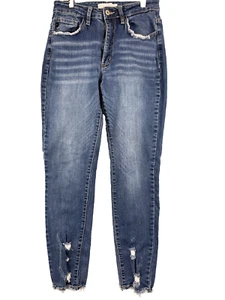 KanCan Jeans Womens Size 9/28 Blue Denim Stretch Ankle Skinny Distressed (26x27) - Bild 1 von 14