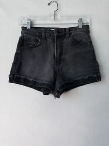 Celebrity Pink Shorts Womens 7/28 Black Dark Wash Cutoff Denim Pockets - Picture 1 of 7