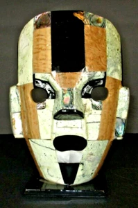 Maya Azteken Inka Mosaik Abalone Onyx Stamm Tod Beerdigung Maske Inlay Volkskunst - Bild 1 von 4
