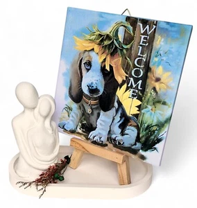 Azulejo con motivo I azulejo con motivo I Decoupage hecho a mano I Welcome Dog (108) - Imagen 1 de 14