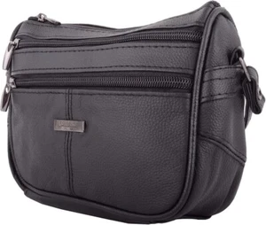 Neu Damen Frauen Mädchen Leder klassische Handtasche schwarz weich Umhängetasche-3758 - Bild 1 von 4
