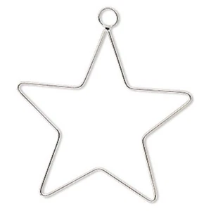 Marco de alambre, adorno de 2 estrellas 4 pulgadas marco de alambre de acero base formas para decorar - Imagen 1 de 2