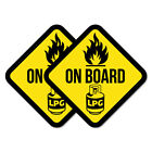2 x LPG LP Gas On Board Warning Danger Sticker Decal Safety Sign Car Vinyl #6...