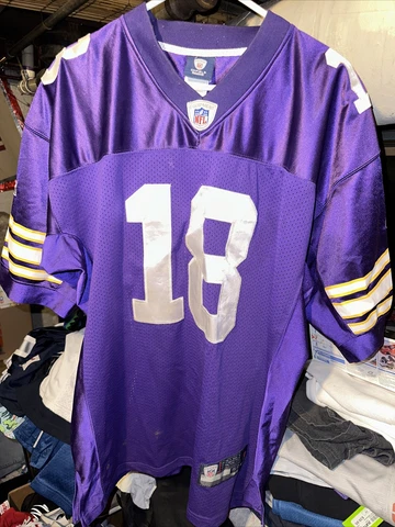 Reebok Minnesota Vikings Jersey #18 Rice Mens Sz 52 Purple NFL Embroidered Cover