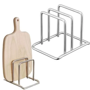 Soporte para tabla de cortar tabla de cortar organizador olla tapa soporte acero inoxidable estante - Imagen 1 de 12