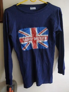 Men's Unisex Long Sleeve T-Shirt Get Britain Brit Pop Era Blue Oasis 32 Chest - Picture 1 of 5