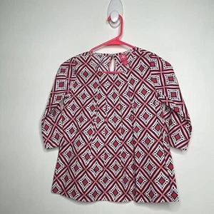 J Khaki Diamond Pattern Top Girls Size Size Medium 8-10 Pink 3/4 Sleeve NWOT - Picture 1 of 6