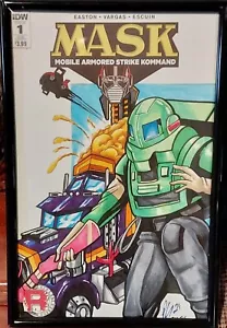 MASK #1 HAND DRAWN Sketch Cover Mobile Armored Strike Kommand IDW Comic SIGNED - Picture 1 of 1