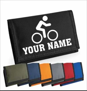 Childs Wallet Personalised Cycling Bike Wallet Girls Boys Wallet Card Coin - Picture 1 of 13