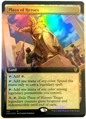 MTG Plaza of Heroes  *EXTENDED ART FOIL* Dominaria United 421 NM - Image 1 of 2