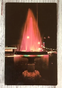 Crystal Water Fountain Night Hot Springs National Park Arkansas AR Postcard - Picture 1 of 4