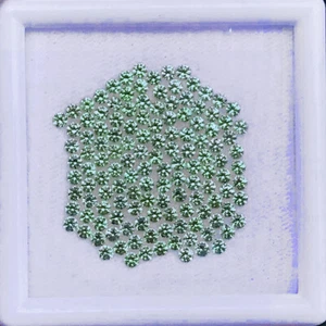 1,50 mm 50 Stück Rund Maschinenschliff Extrem Brillanz Natur Grün Saphir - Bild 1 von 2
