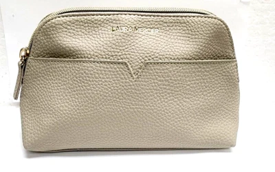 Bolso de Maquillaje Pequeño Laura Mercier Beige Apagado Imitación Cuero Foto 1 de 4