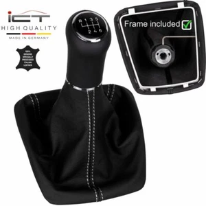 Naht silber 6G ICT Schaltknauf Schaltsack Leder für Skoda Octavia 2 RS 1Z3 B64 - Picture 1 of 6