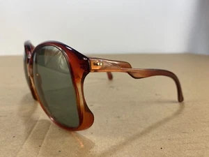 Vintage Womens NOS New 70s 80s Big Frame Sunglasses Tortoise Hippy Hippie Mod - Picture 1 of 10