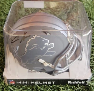 Aidan Hutchinson Signed Detroit Lions Slate Alternate Speed Mini Football Helmet - Picture 1 of 5