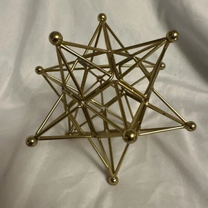 Escultura atómica Starburst Sputnik tono dorado de metal buen estado - Imagen 1 de 3