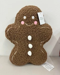 Kirklands Christmas Gingerbread Man Pillow Plush 13" x 18" BRAND NEW WITH TAGS - Picture 1 of 2
