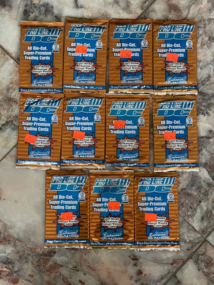 1997 Scoreboard Proline III DC Super-Premium Football Factory Sealed 11 Packs - Image 1 of 3