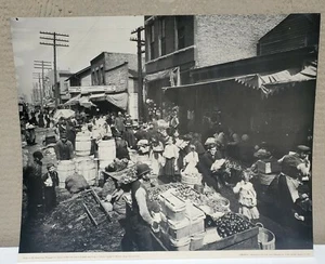 ca. 1905 Chicago Maxwell Street Market Scene 27" x 22" Photo Reprint Poster - Picture 1 of 2